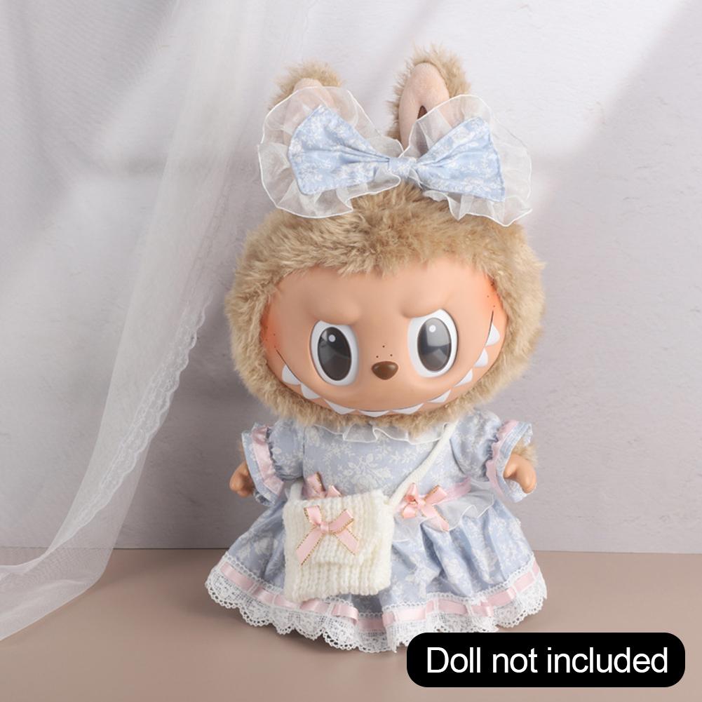 Für 38cm Labubu Puppenkleidung, modische Kleidung, Kapuzenpullover, Puppenkleidung, farblich passende Kapuzenpullover, Puppenzubehör, süße Dekoration, kleine Tücher