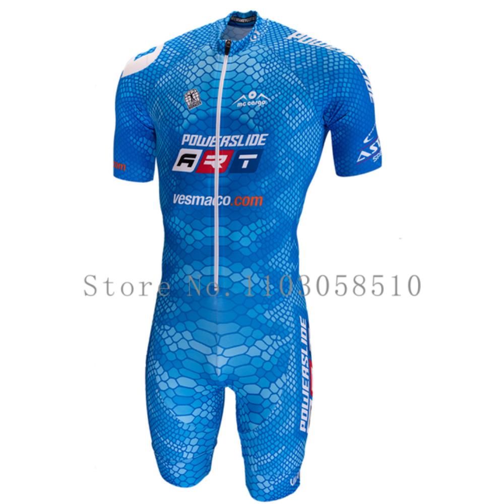 Powerslide Triathlon Skater Anzug Bodysuit Trikot Skinsuit Speed Inline Rollschuh Fahren Geschwindigkeiten Skaten Jumpsuit Culotte Mann