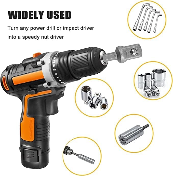 3 Pcs Socket Adapter Set Hex Shank Impact Driver Drill Bits Accessories