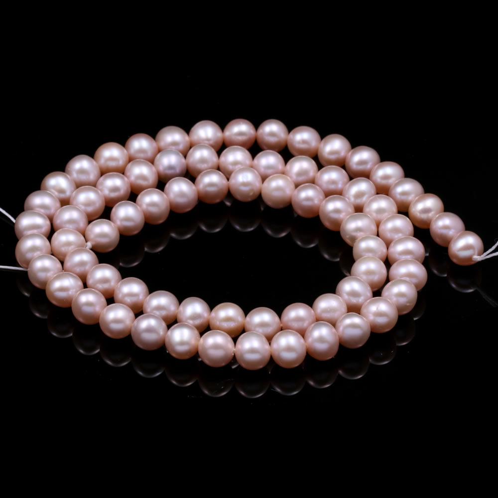 

1String, Natural Freshwater Pearls, 6-7 Mm Round Pearl Beads for Jewelry Making DIY Necklace Supplies, Birthday Party Gifts for Women, 36cm 1String/6-7mm-36cm фіолетовий