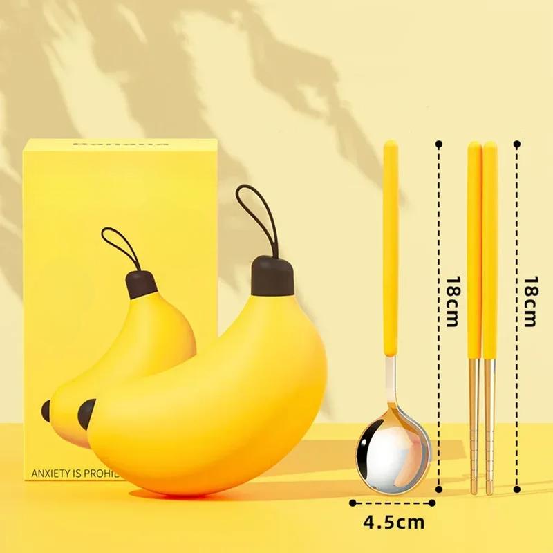 

Забавный дизайн Палочки для еды из нержавеющей стали 304 Ложка Портативный складной Портативный набор столовых приборов из трех предметов Банановый контейнер для хранения для учеников начальной школы оранжевый