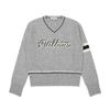 MALBON GOLF Round Neck Logo Knit Top Melange Gray (Woman)