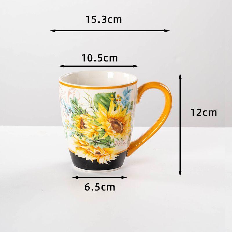 European Ceramic Strawberry Mushroom Coffee Cup with Lid Creative Cartoon Ceramic Mug Exquisite Afternoon Tea Latte Coffee Mug
