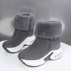 Winter Warm Snow Boots Women Suede Short Tube Warm Height Increasing Cotton Boots Thick Soled Zipper Comfort Snow