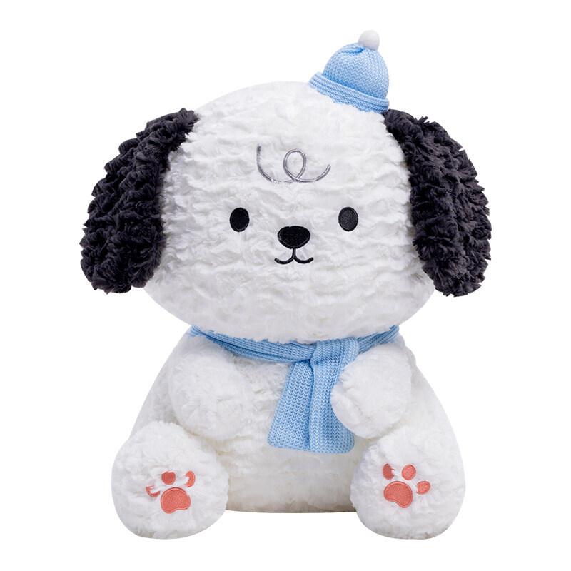 Cartoon Dog Plush Toy with Hat, Cute Puppy Lumbar Support Cushion, Companion Stuffed Animal