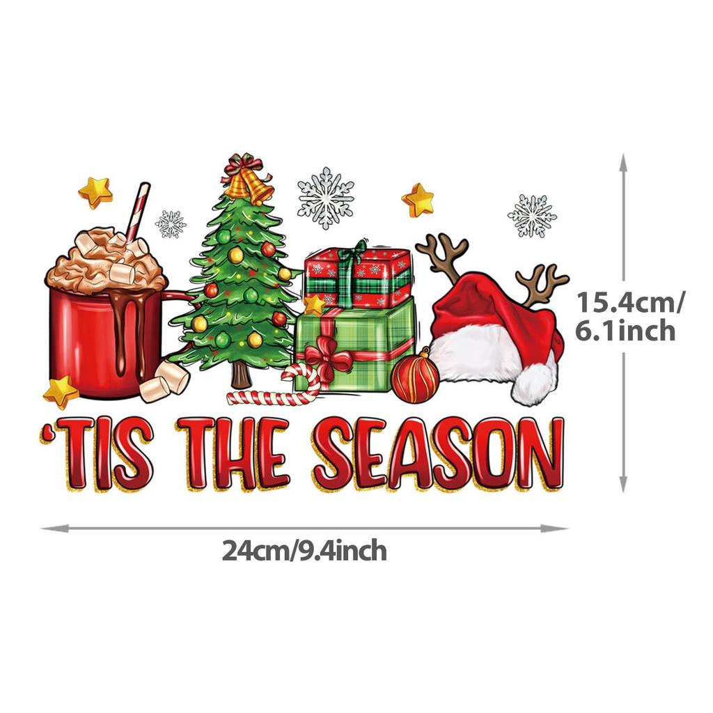 Weihnachtssaison, Wärmeübertragungen, niedliche Hirsche, Weihnachtsmann, Kleiderapplikationen, Aufkleber, Kapuzenpullover, DIY-Aufnäher für Kleidung