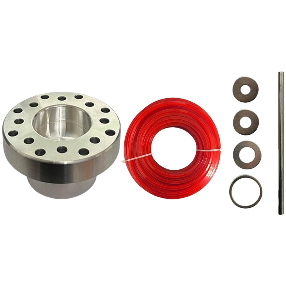 Aluminum Alloy Trimming Head With Red 30m Square Grass Cutting Rope Multi Hole New Aluminum Alloy Trimming Head