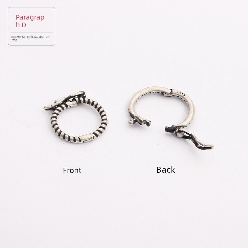 

Seiko S925 Sterling Silver Gold-Plated Universal Buckle Bracelet Connecting Buckle Carrying Strap Necklace Sliding Buckle Lock Buckle DIY Paragraph D