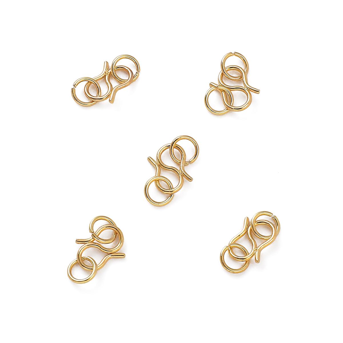 

Медная пряжка S-образной формы с двумя одинарными петлями для изготовления ювелирных изделий своими руками, аксессуары для рукоделия 0.8x9x7mm 10Sets