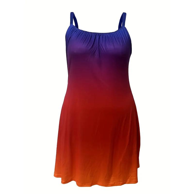 Women's Beach Dress Mini Dress Gradient Print Casual Modern Dress Sleeveless Loose Fit Outdoor Daily Summer