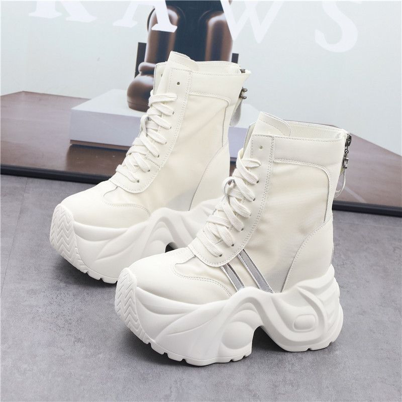 Autumn new heightening Martin boots women's thick-soled high-heeled short boots children's thin muffin short boots women