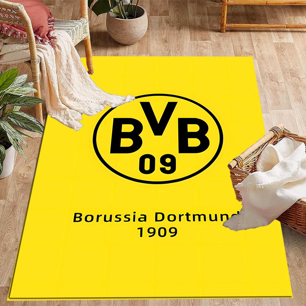 Χαλάκια Αντιολισθητικά με Θέμα Splatter Art - Λογότυπο Bvb 09 - Διακόσμηση Σπιτιού από Πολυεστέρα, Κατάλληλα για Υπνοδωμάτια, Σαλόνια, Εισόδους, Στούντιο και Διακοσμήσεις