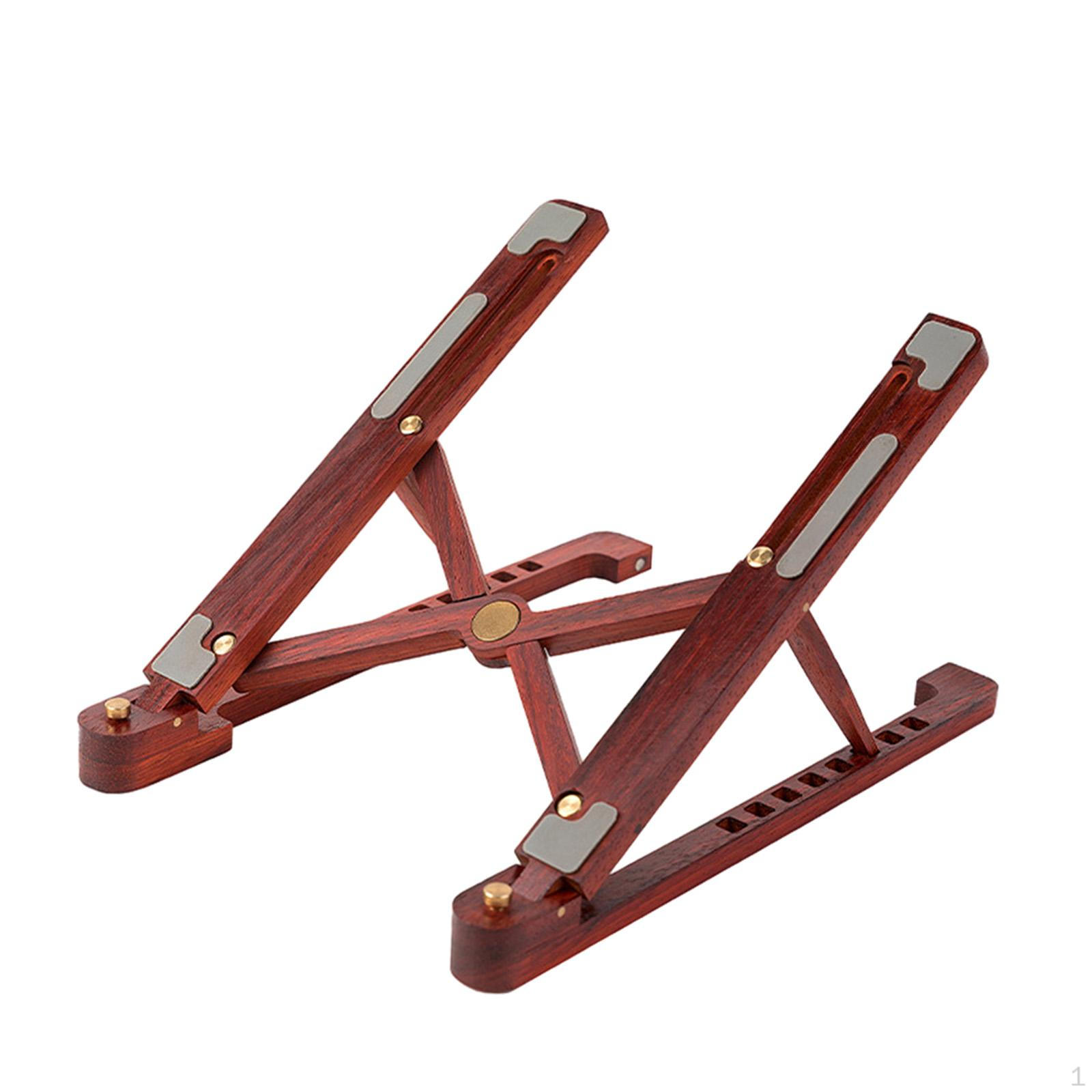 Foldable Laptop Stand Notebook Universal Anti Slip Portable 8 Height Adjustable Computer Red Brown