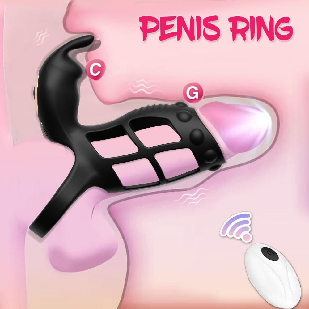 Мужская секс-игрушка Вибрация Кольцо для пениса Задержка эякуляции Кольцо для пениса Стимуляция точки G клитора Массаж мужского пениса Игрушка для пар