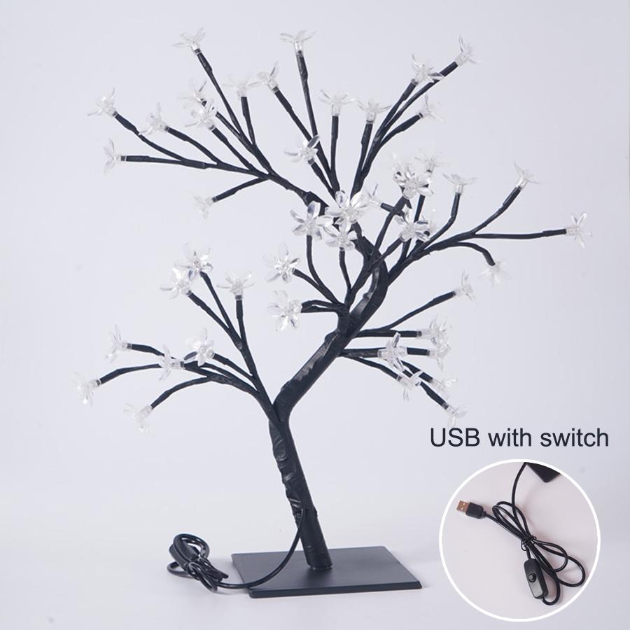 LED Indoor Room Decoration Tree Light Bedroom Home Lighting Simulation Cherry Blossom Tree Light