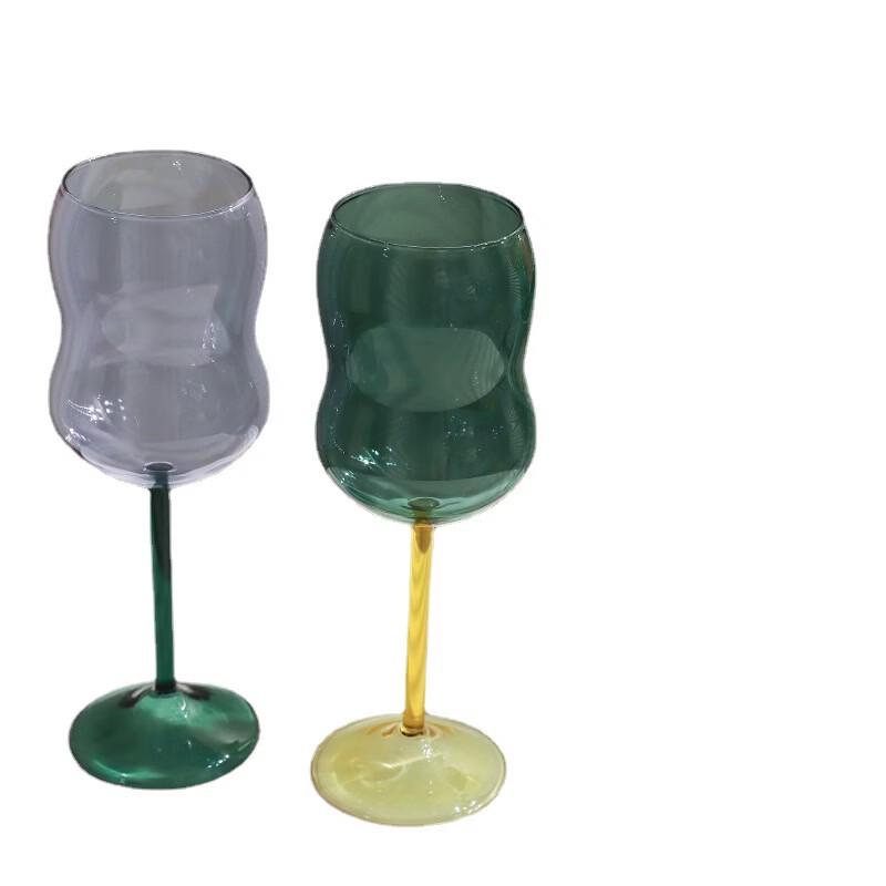 Chic Ins-Style Color-Block Stemmed Glass Cup