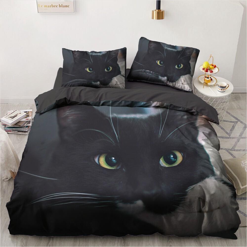 3D Animals Bedding Set Lovely Pet Black Dog Printed Duvet Cover Set Kids Adults Home Decor Single Queen King Size Gift Cute Dogs