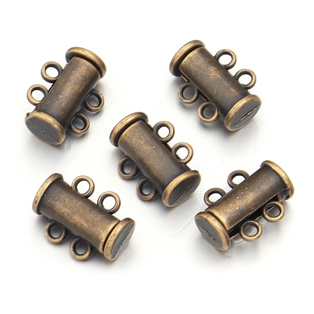 5Pcs 2/3/4/5/6/8 Holes Strong Magnetic Clasps Slide Tubes Lock Clasp Connectors DIY Bracelet Necklace Buckle Hook Jewelry Making