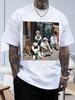 New SpringSummer Cat Gang Meme Pattern Printed Tshirt for Men and Women Fashionable and Casual Short Sleeve Round Neck Tshirt
