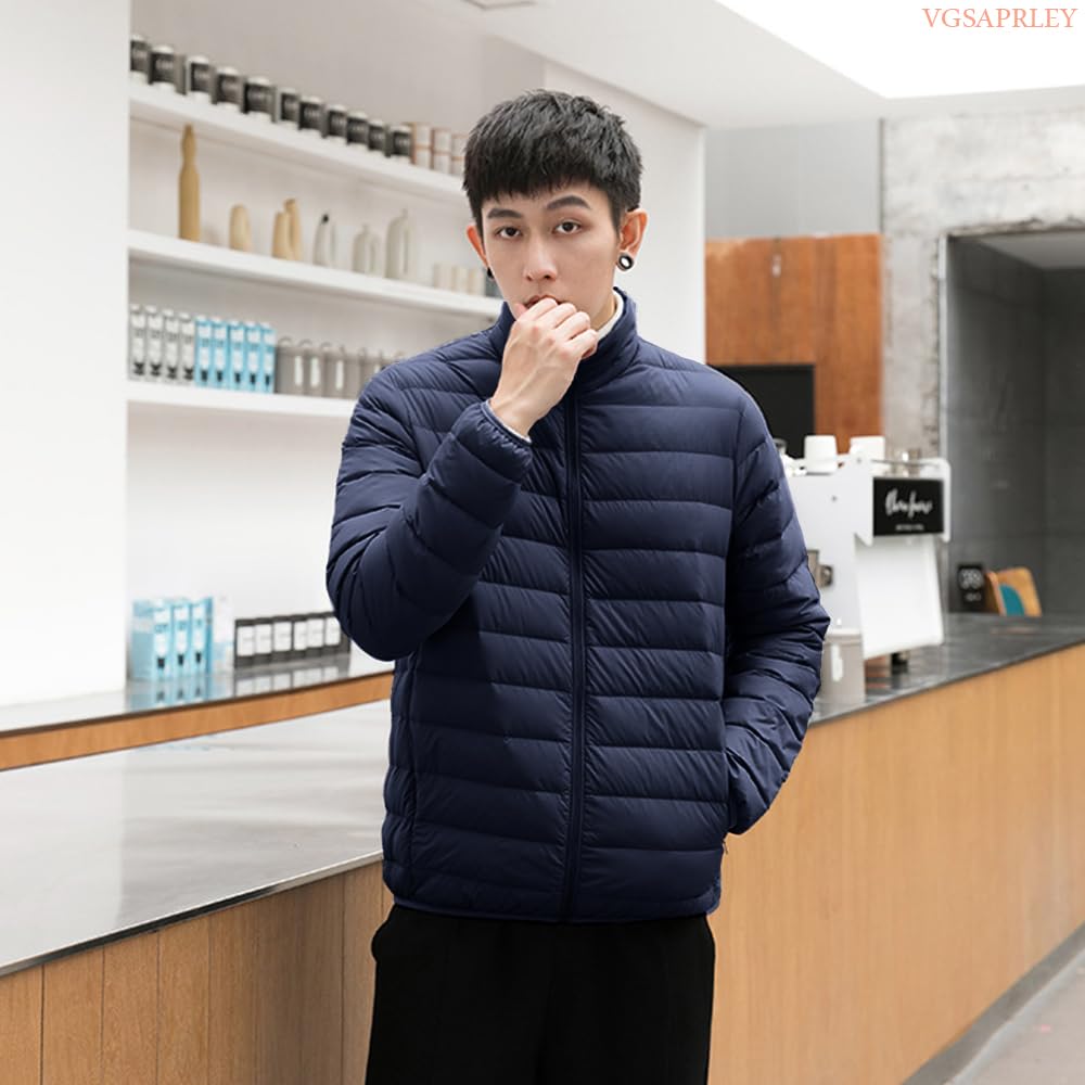 VGSAPRLEY Ultra lehká péřová bunda a Ideální pro a Outdoor a VG18 Pánská bunda, Lehká, Větruodolná, Teplá, Dojíždění, Turistika, Aktivity,