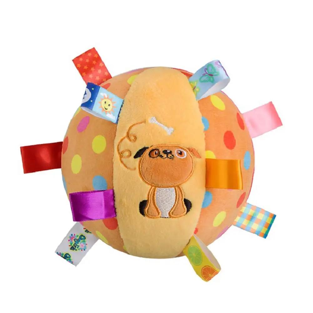 

Fancyfamily 1PC Interactive Ball Dog Toy Decompress Bite Resistant Plush Handle Dog Toys with Bells Pet Supplies