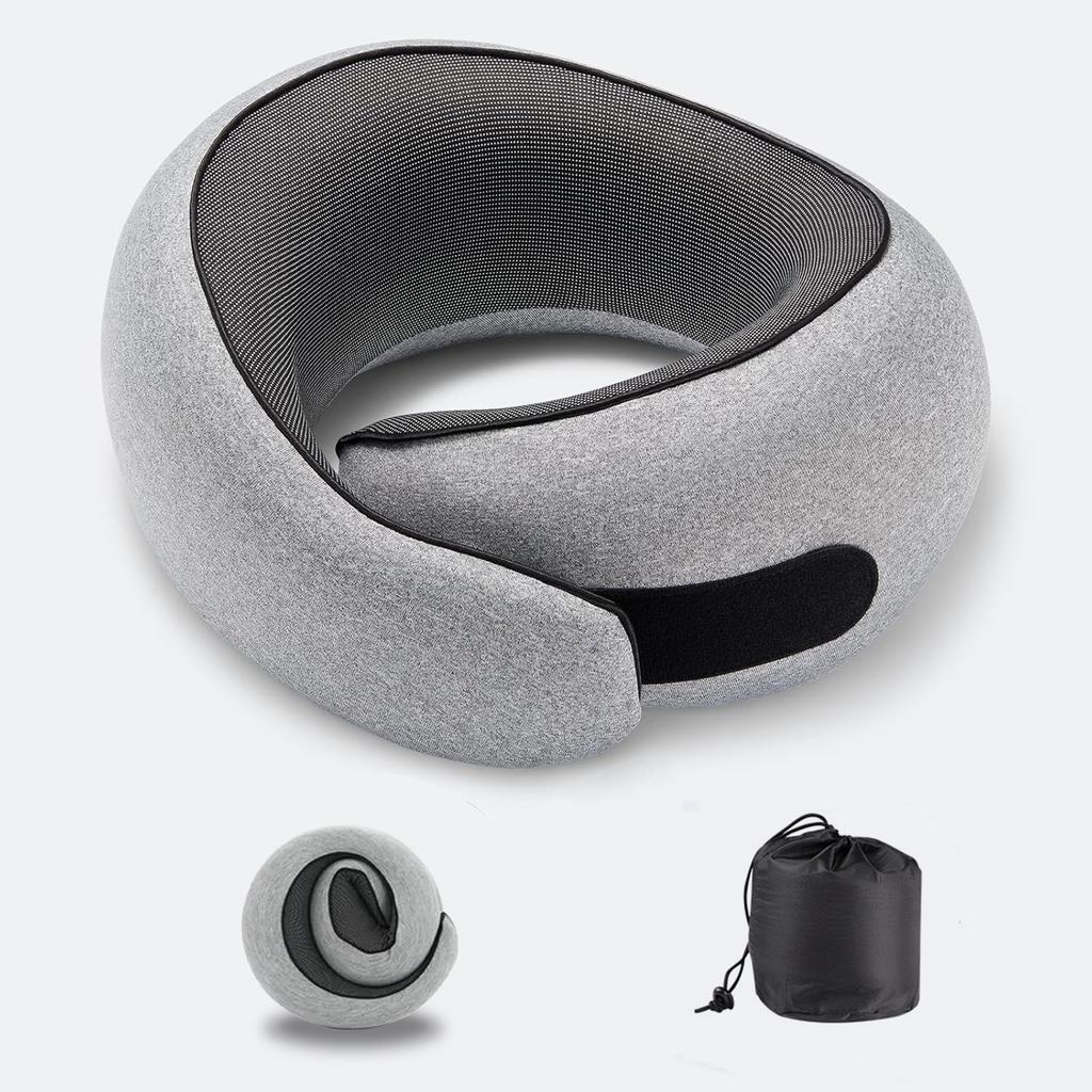 1pc Portable U-shaped Travel Pillow Memory Foam Snail Pillow Travel Neck Support Neck Pillow Adjustable Soft Noon Break Pillows