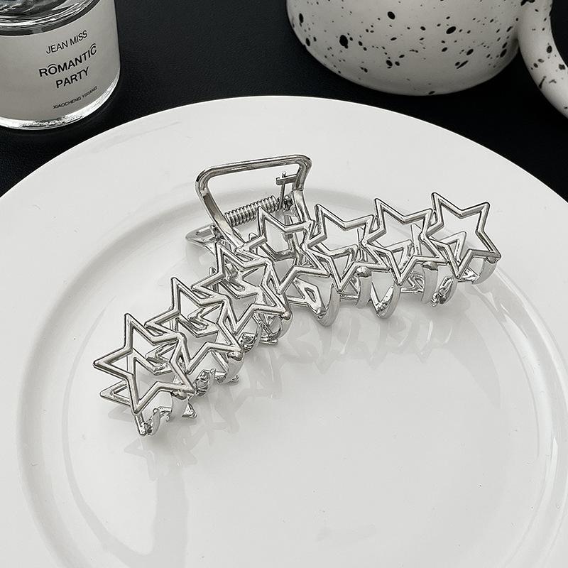 Vintage kovové vlasové sponky do vlasů pro ženy Hvězdné sponky do vlasů pro husté vlasy Stříbrné velké vlasové doplňky pro dívky.