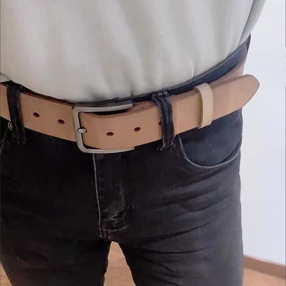 Long Genuine Leather Belt Zinc Zinc Alloy Jeans Waistband Adjustable Men Wide Belt Ornament