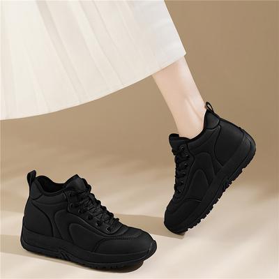 Soft-soled Bread Shoes Autumn and Winter New Lightweight and Versatile Casual Sports Shoes Non-slip Velvet High-top Cotton Shoes