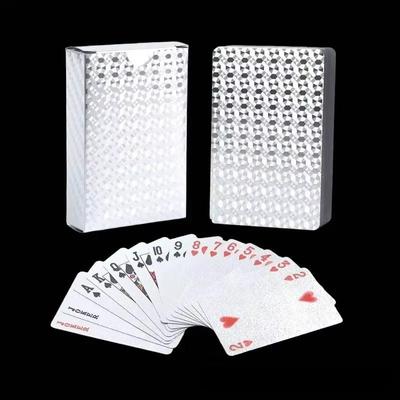 Spielkarten aus Silberfolie, Pokerspiel, wasserdichtes Plastik, Poker-Geschenksammlung, Urlaubsparty-Aktivitäten, Schach- und Karten-Souvenirs