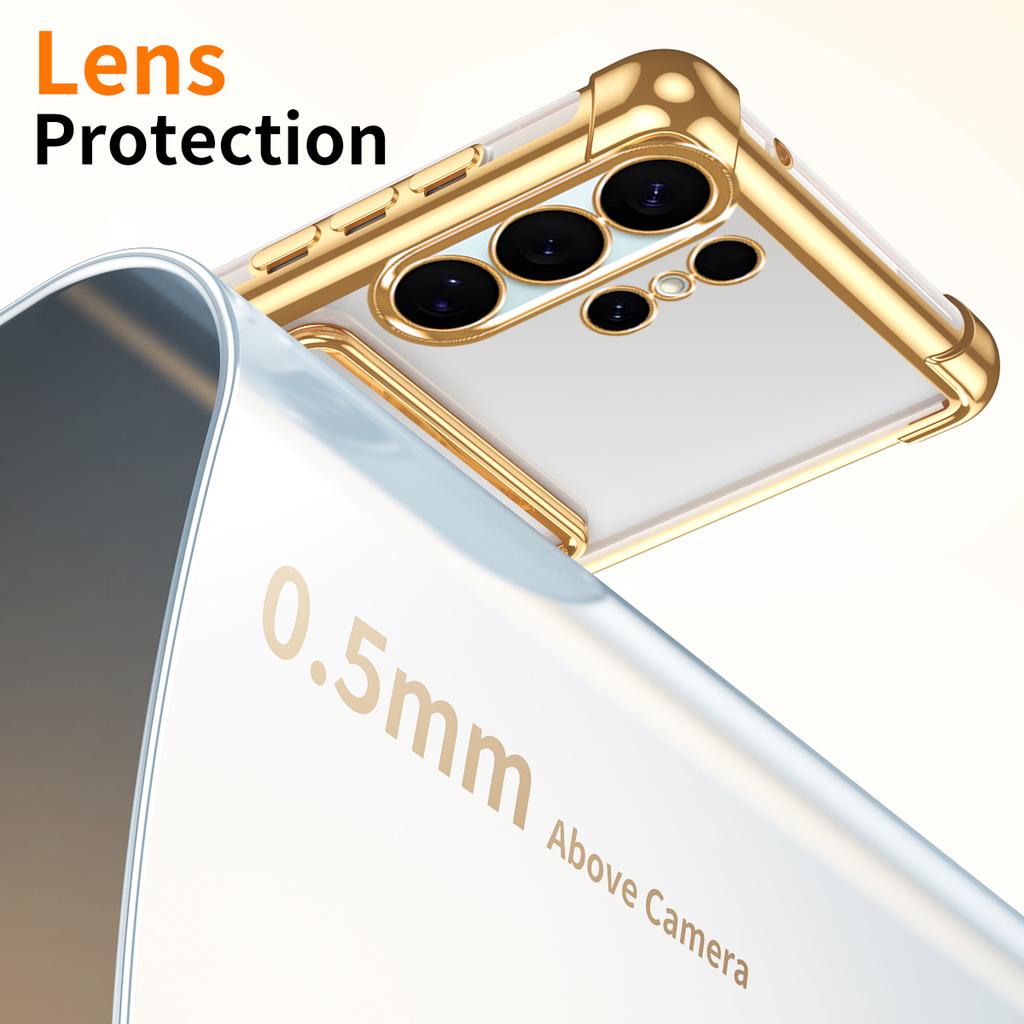 Etui ochronne z poduszkami powietrznymi na wypadek upadku do Samsung Galaxy S26 Ultra S25 FE S26 Plus S23 S22 S24 Przezroczyste Platerowane Funda Coque