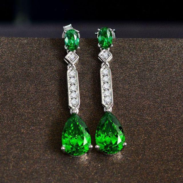 

100% стерлингового серебра 925 пробы серьги-подвески для женщин сверкающие бриллиантовые женские серьги изящные ювелирные изделия роскошные серьги 8*37 мм подарки