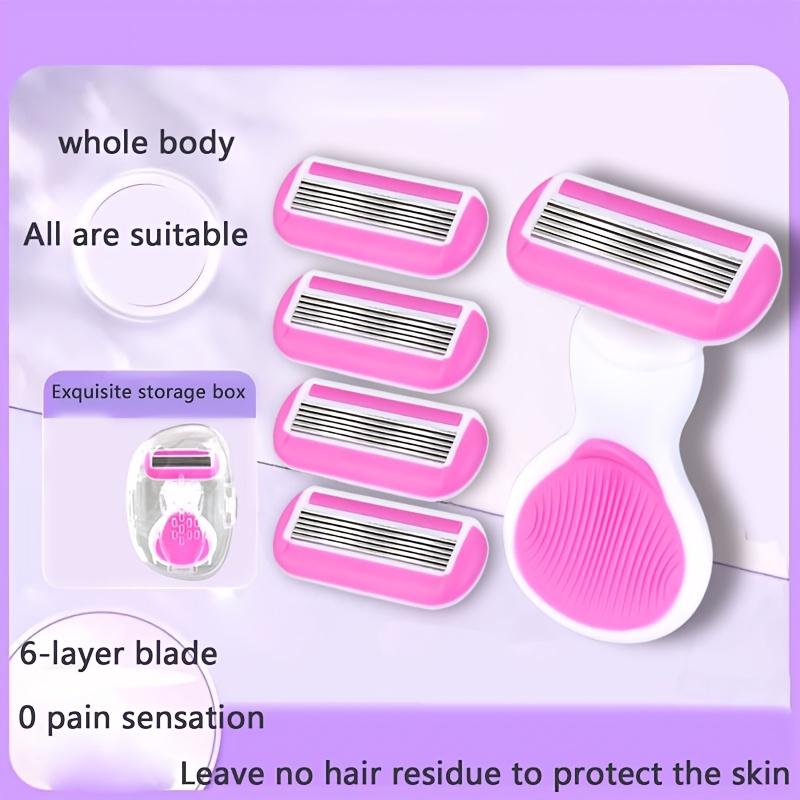 New Women Razor Mini Portable Shave Mane Leg Hair Private Body Manual Razor 6-layer blade Lady Razor With Case