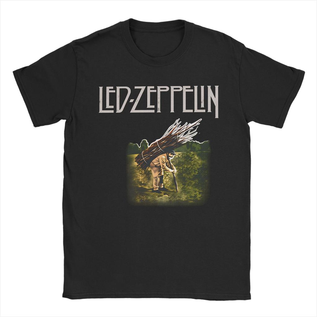 The Mother Ship Led Zeppelin TShirts Men  Vintage 100 Cotton Tees Round Collar Short Sleeve T Shirts Plus Size Tops