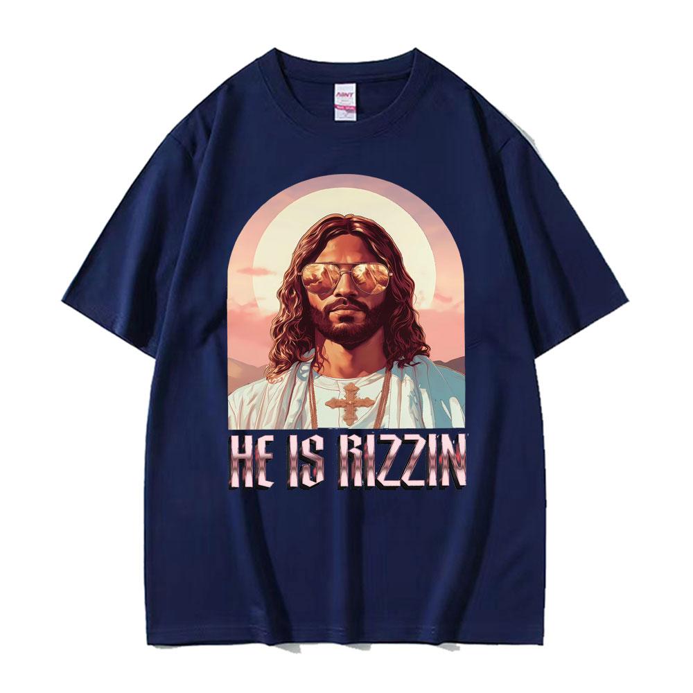 He Ls Rizzin Ježíš Rap Velikonoční Ježíš Tričko Pánské Oblečení Hip Hop Humor Styl Tričko Topy Unisex Pohodlí 100% Bavlna Trička