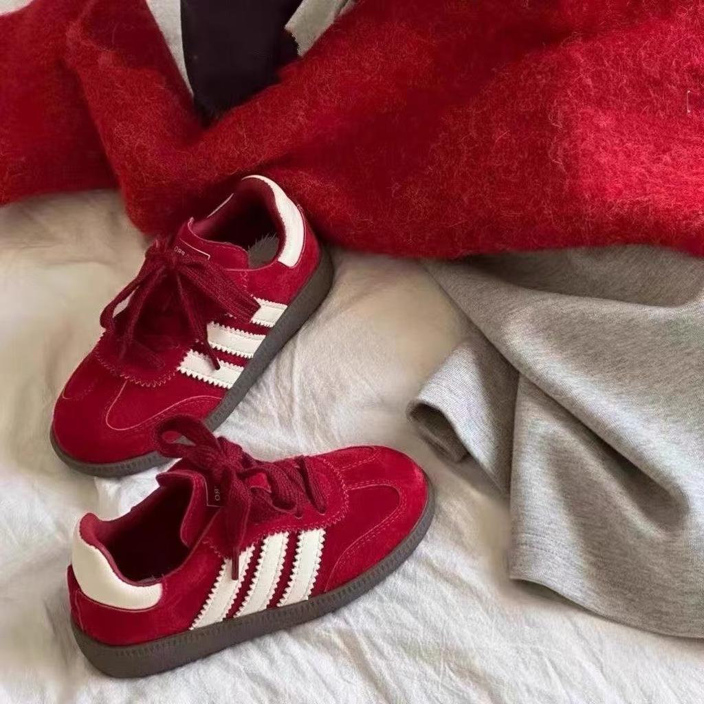 Children's Board Shoes Tide Brand 2025 Spring and Autumn New Korean Version of Boys and Girls Velcro German Training Shoes Red Sports Shoes