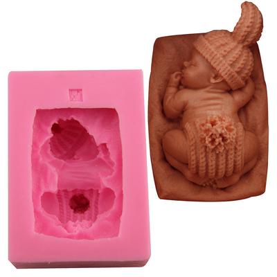 Nuovo 3D Silicone Baby Fondente Stampo fatto a mano Sapone Bambini che dormono Torta Decorazione Pentole Sala da pranzo Bar Antiaderente Utensili da cucina di Natale