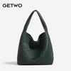Borsa di design di nicchia tessuta a mano da donna borsa versatile borsa madre e figlio borsa a tracolla 2025 nuova borsa tote di grande capacità