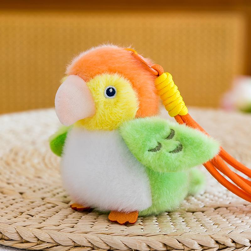 Adorable Parrot Plush Keychain - Small Bird Doll for Backpack or Claw Machine Gift