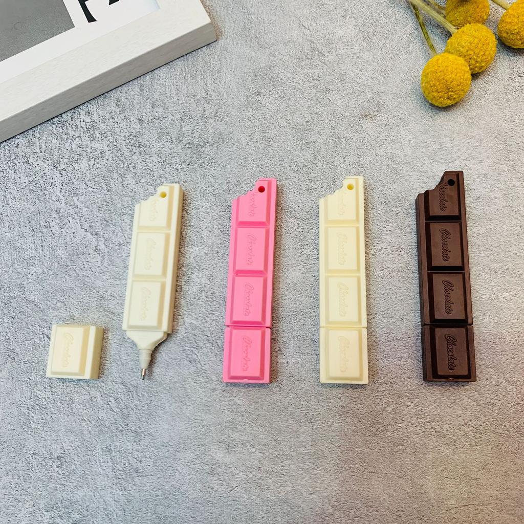 5pcs/ Lot , Novelty Chocolate Shaped Ballpoint Pen As Gift Pen for School Kids , 0.7mm Black Ink , 9.5cm In Length