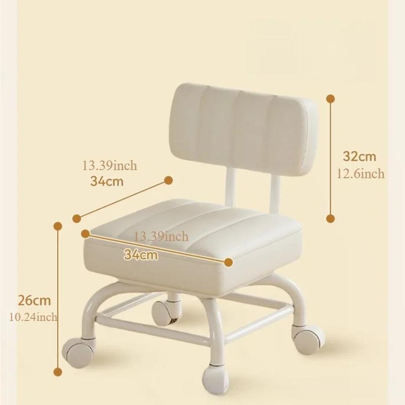 Kleiner Hocker Rückenlehne Universelles Rad Weicher Hocker Kindersofa Couchtisch Kleiner Stuhl Rolle Niedriger Hocker Tragbarer Hocker