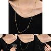 Fashionable 120cm Layered Titanium Steel Necklace For Women With Trendy Double Rings