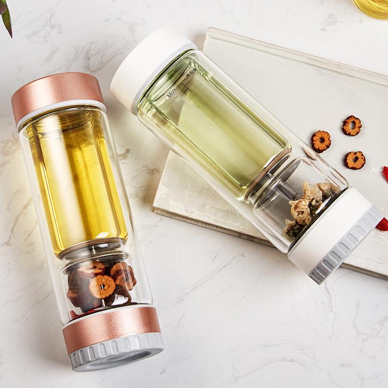 Cha Zhi Lian Portable Double-Layer Glass Tea Cup