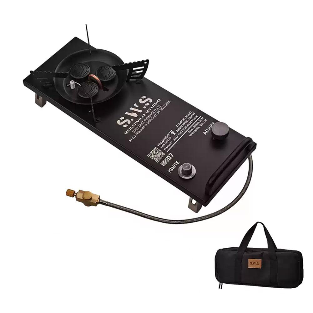 7500W IGT Half-Unit Gas Stove Aluminum Alloy High Power IGT Burner Folding Camping IGT Gas Burner for Outdoor Camping Cooking