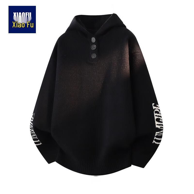

Men s Hooded Letter Embroidered Pullover Sweater 3XL
