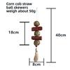 Natural Grass and Corn Core Chew Ball Small Pet Teeth Cleaning Hanging Toy for Rodents