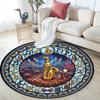 Saxophone Music Festival Night Round Area Rug Under Office Chairs Bedroom Living Room Home Decor