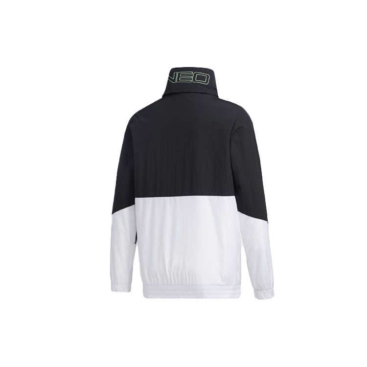 adidas Giacca a vento con cappuccio Neo Colorblock Uomo Capispalla Nero Bianco GL7187