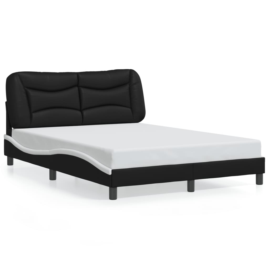 LED Bed Frame without Mattress  Hvar  Black and White 120 x 200 cm