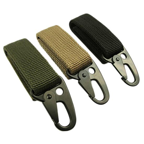 Outdoor Multi-purpose Nylon Webbing Buckle Portable Heavy Duty Adjustable Fastener Tape Camping Hiking Backpack Waist Hanging Keychain Rope